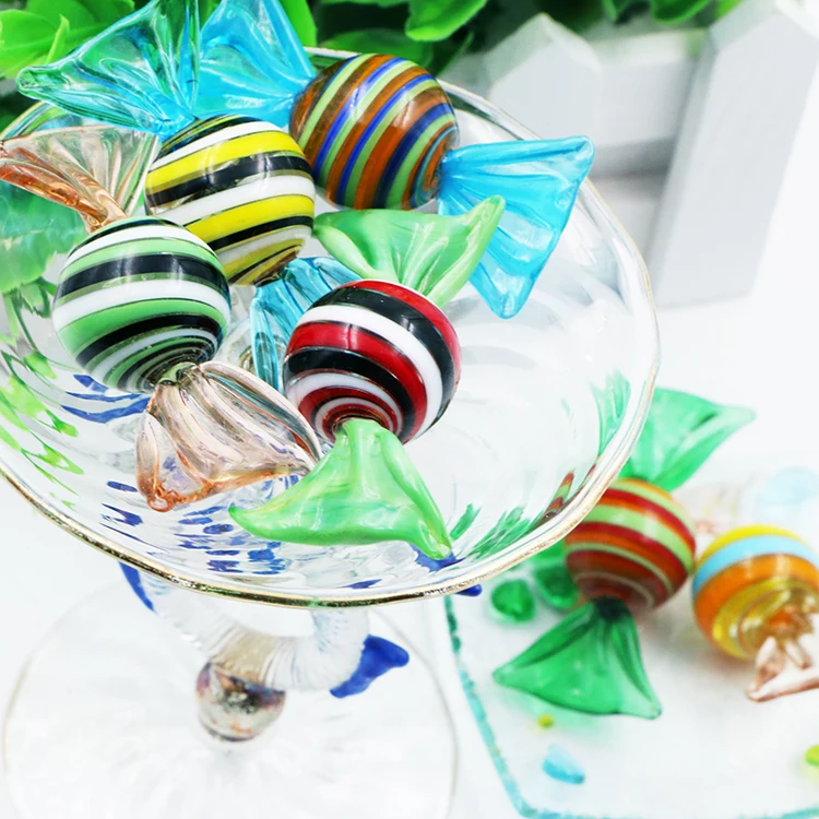 Rainbow Colored Glass Candy For Christmas Decoration