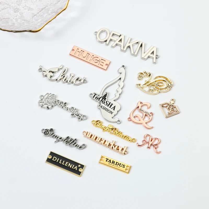 Manufacturer customized purse metal nameplate zinc alloy color preserving electroplating label customized metal logo