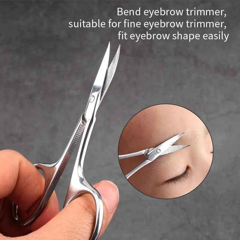 Professional Stainless Steel Pointed and Rounded Tips Paper Beauty Nose Nasal Safety Grooming Scissors