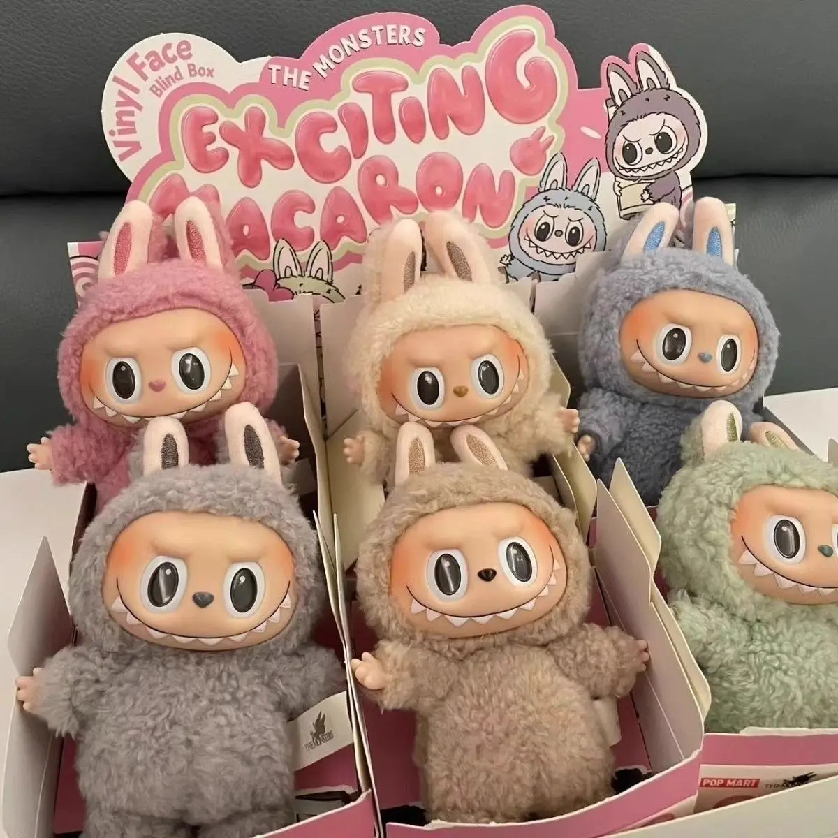 Высококачественная Кукла Kawaii Labubu ПВХ-бокс унисекс фигурка модная игровая игрушка подарок для детей макарон аниме на день рождения