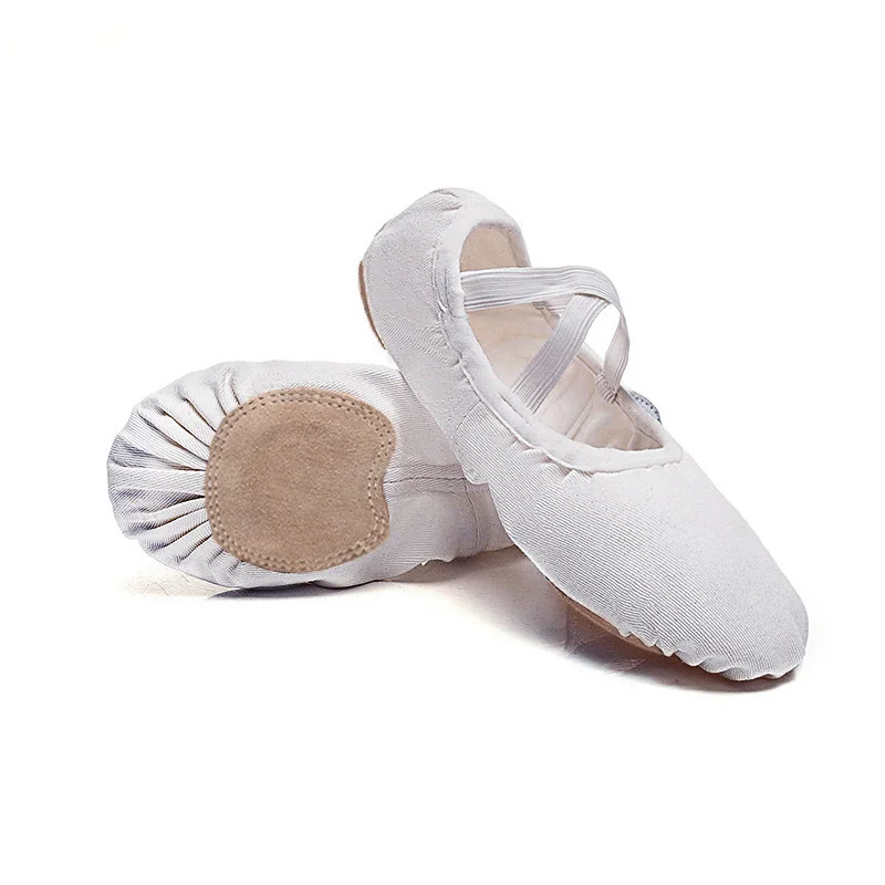 Unisex Double-Layer Canvas Ballet Shoes Custom Soft Flat Kids Comfortable Flats with Cotton Lining Wholesale Ballet Shoes