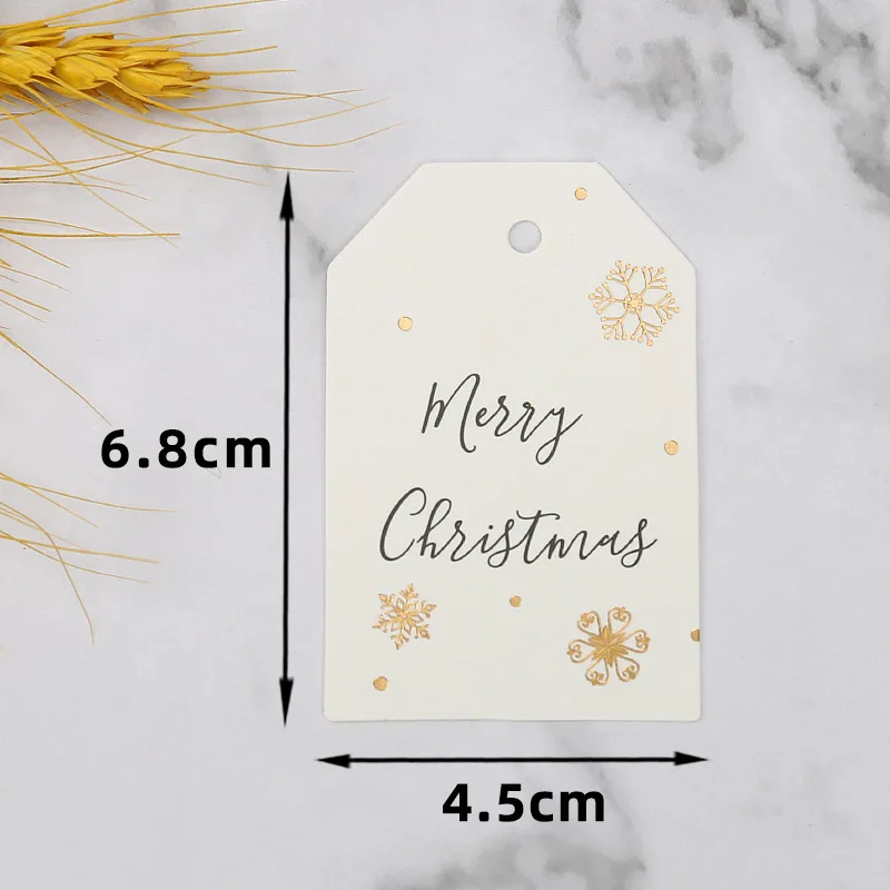 Wholesale fast delivery New Design Hanging tag gold foil stamping Funny thank you swing tag Custom Merry Christmas Gift Tag