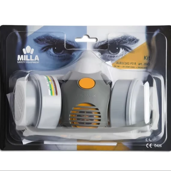 High Quality Agriculture Kit 2 In Blister With A Half Mask And 2 Fitted Filters A1B1E1K1+P3 R For Horticulture