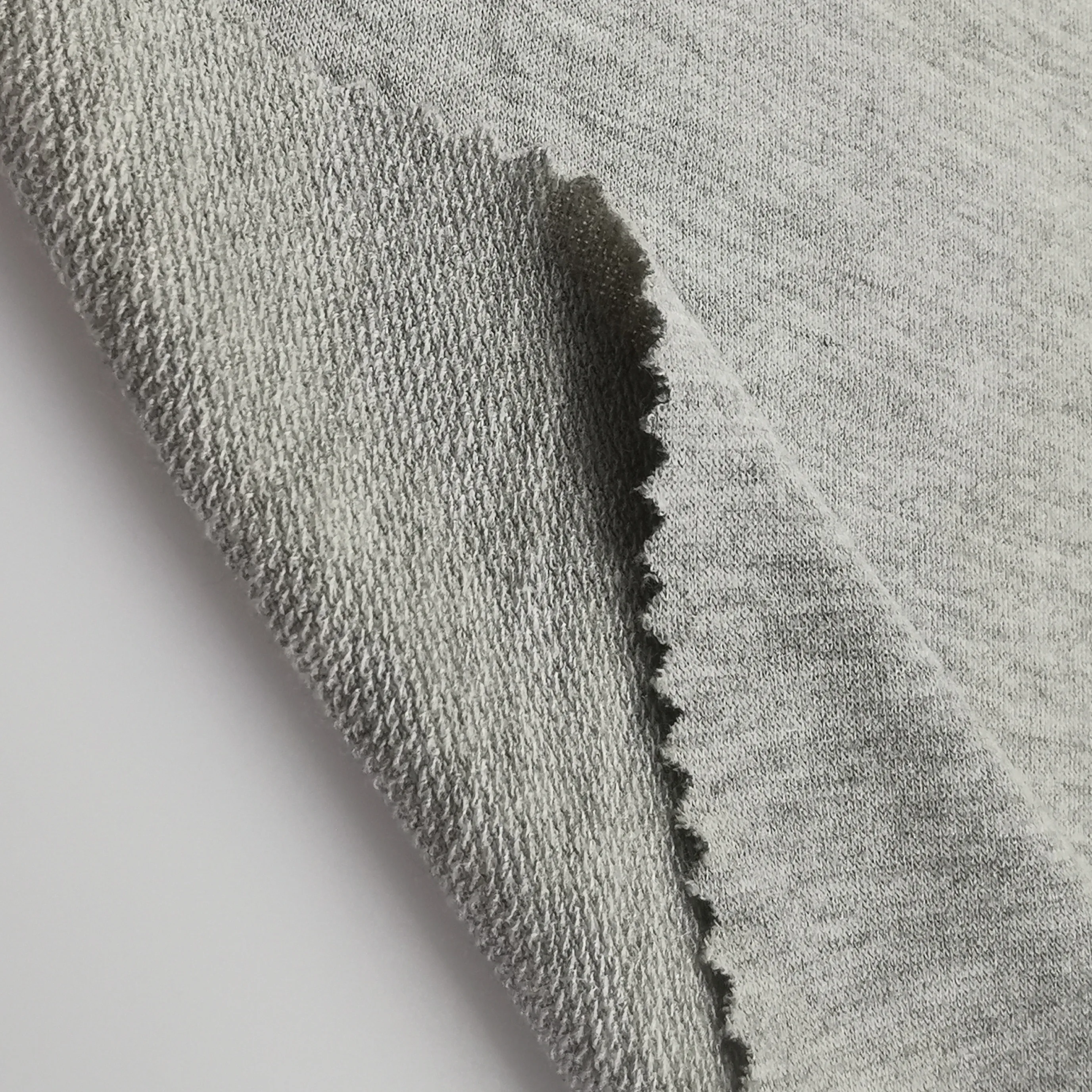 Hot sale two tone  French Terry   Fabric Polyester and spandex Knitted Fabric for fleece