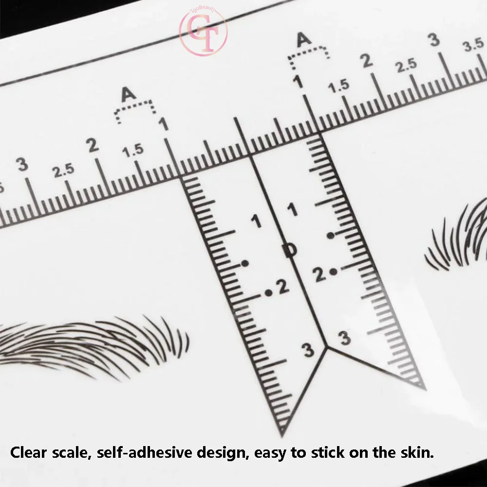 Private Label Disposable Eyebrow Ruler Sticker Microblading Stencil Brow Mapping Stickers for Powder Brow Training Academy