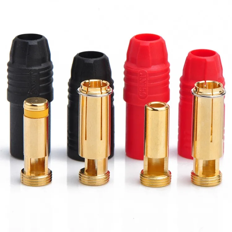 AS150 Plug Red Black Gold Plated Banana Plug 7mm Male Female Anti Spark Connector AS150 Plug For RC