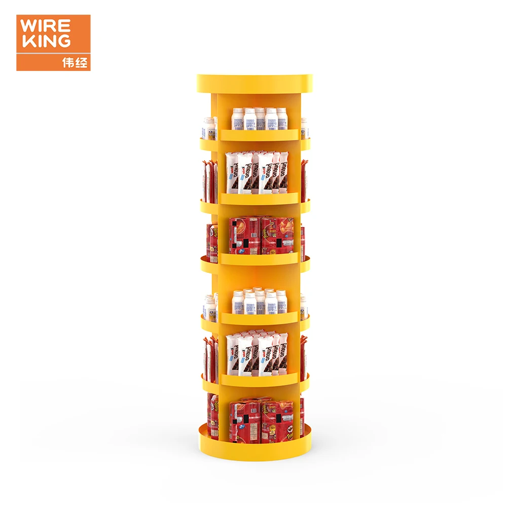 Customized Supermarket Shelves Convenience Store Rack Floor Standing Metal Shelves Chocolate Display Rack