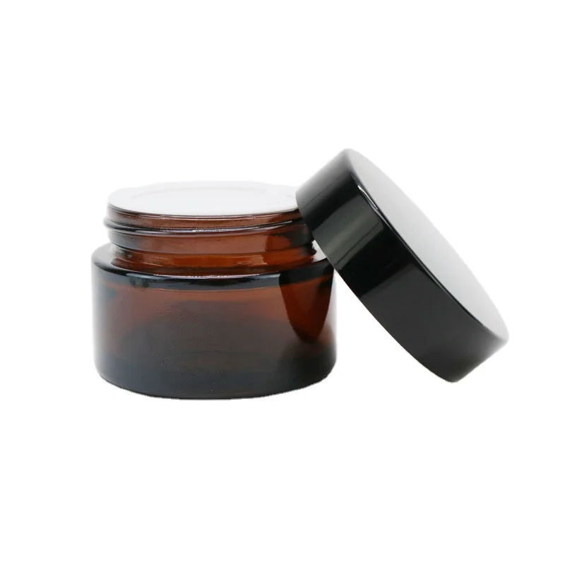 
Aluminum cap Amber clear CBD herbs round glass jar 20ml 30ml 50ml 100ml 