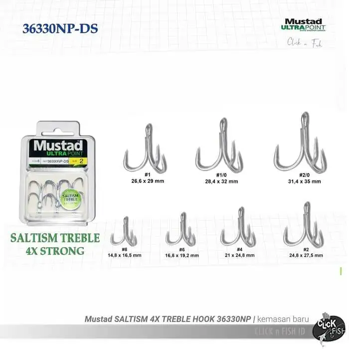 36330 Mustad 4X сильный Морской Тунец игра рыбалка VMC nickle тройной Мустад рыболовный крючок соленая вода