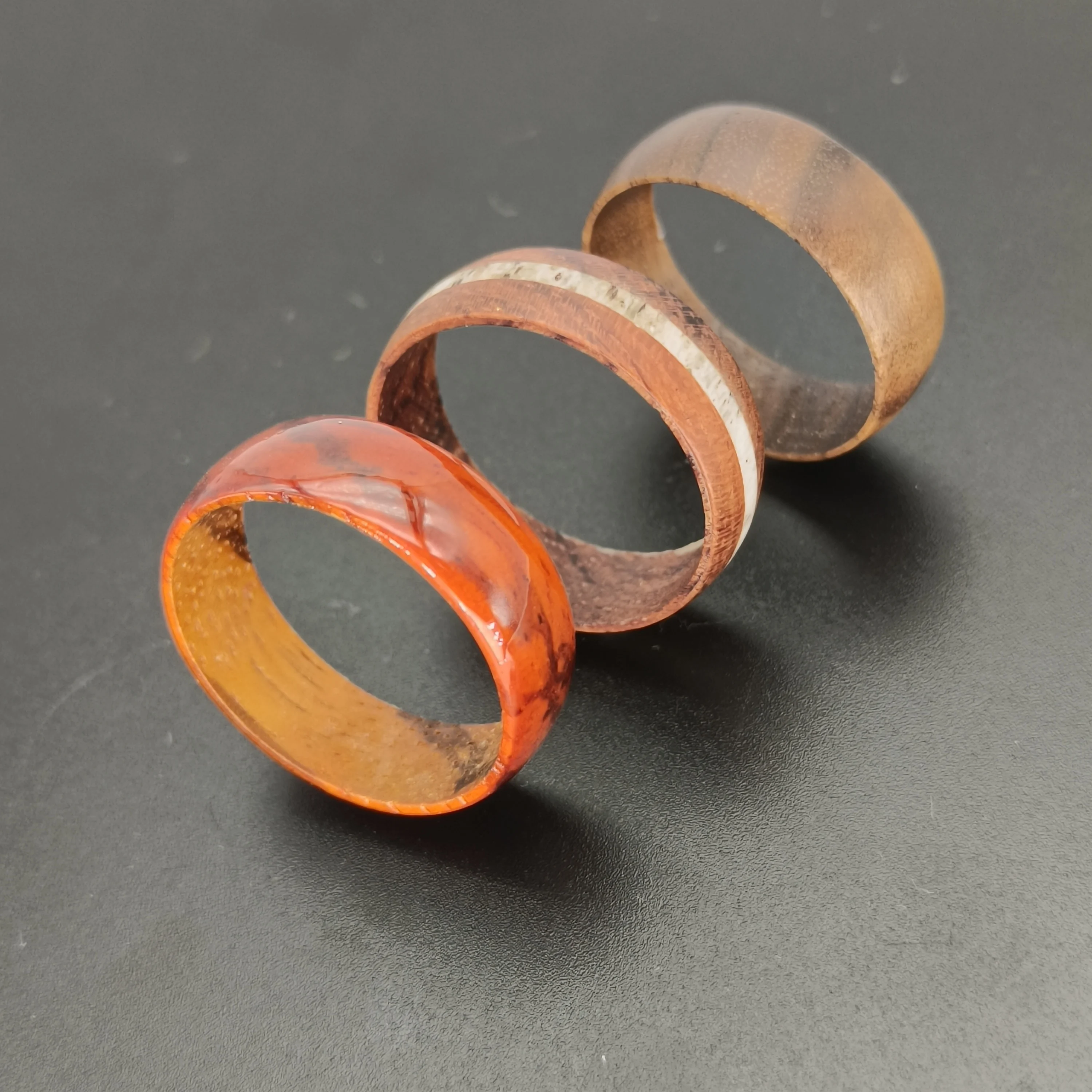 Environmental protection groove combination natural wood finger ring