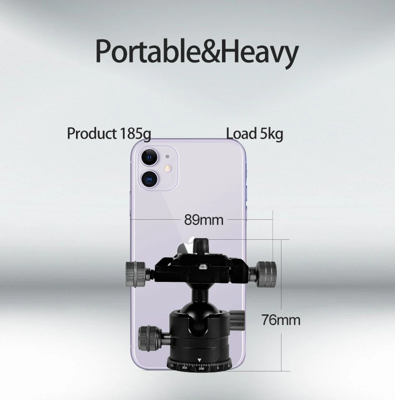 Yuanyu New Arrival T-B-004 Metal Cnc Black Tripod Ball Head For Nikon Sony Canon Dslr Camera