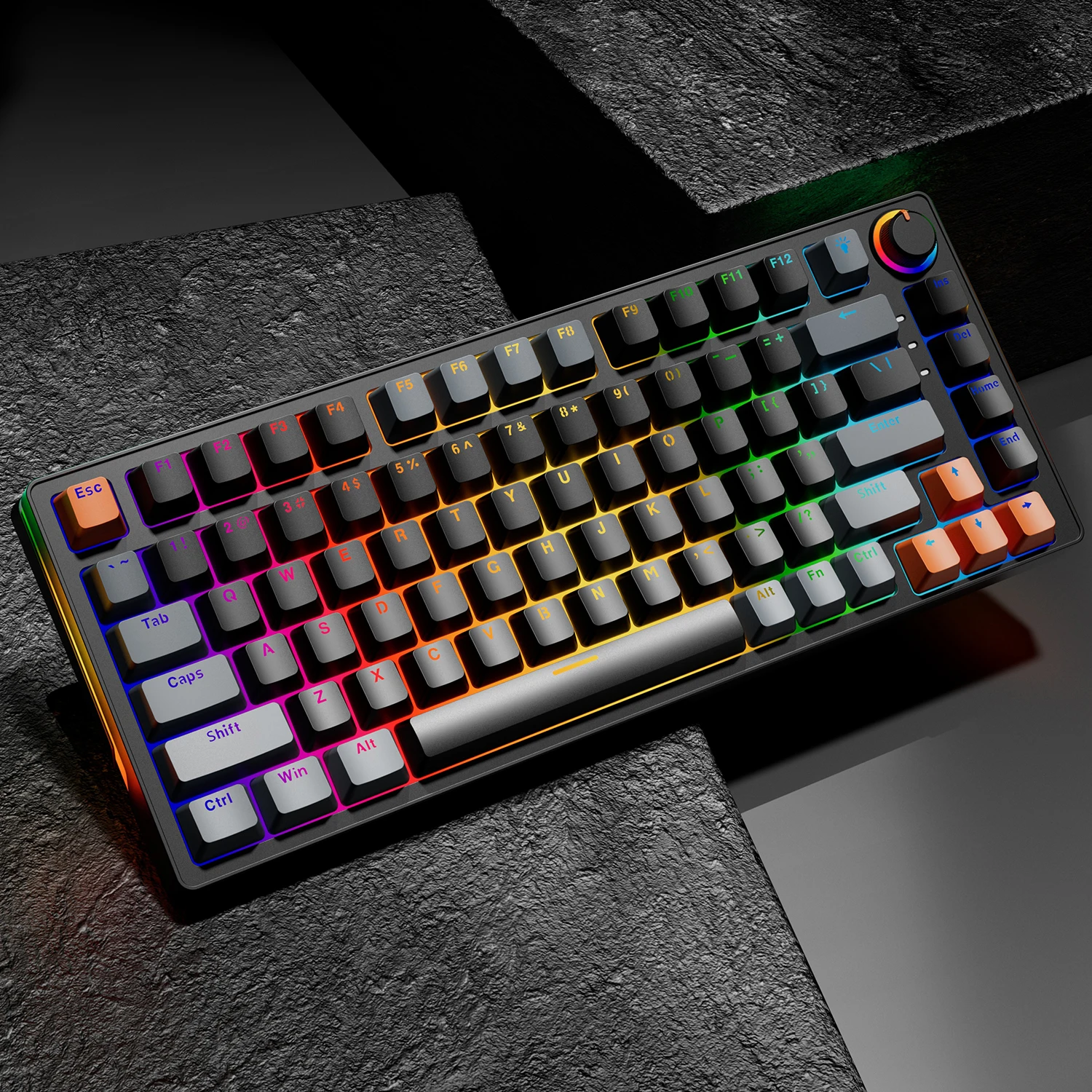 SAMA Tri-modes 75% Gasket Mount RGB Backlit Gaming Mechanical Keyboard TKL Wireless 83 keys Hot swap Wired Keyboard
