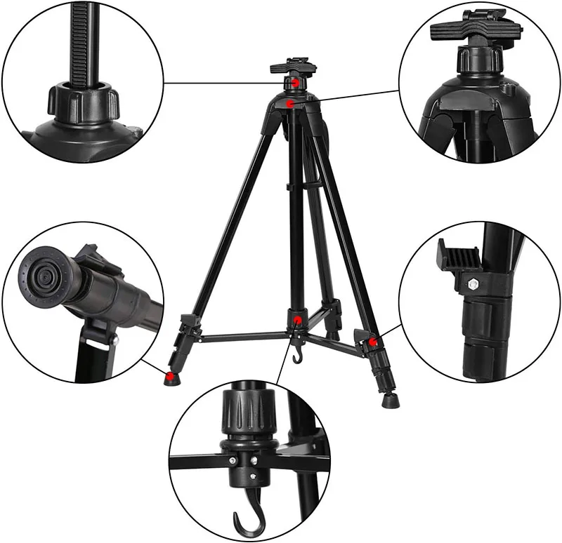 Meihui Aluminium Alloy Folding Painting Easel Frame Artist Adjustable Tripod Display Easel