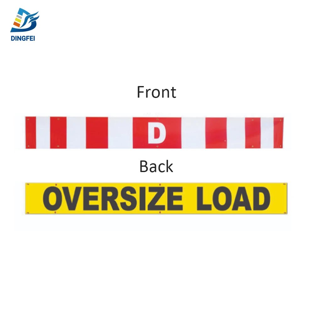 Canada D Oversize Load Double Sided High Intensity Reflective Banner for Flatbed Trailers