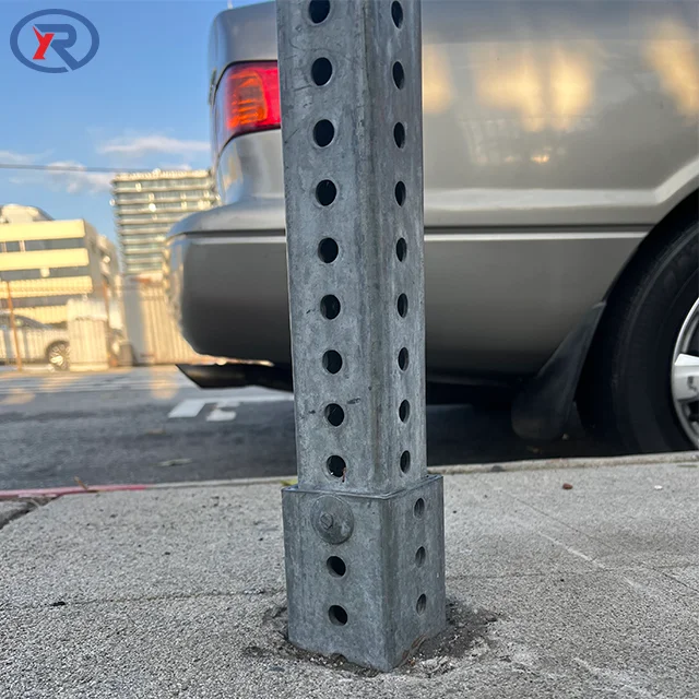 Galvanized Perforated square sign post U-channel Warning sign post for traffic road sign