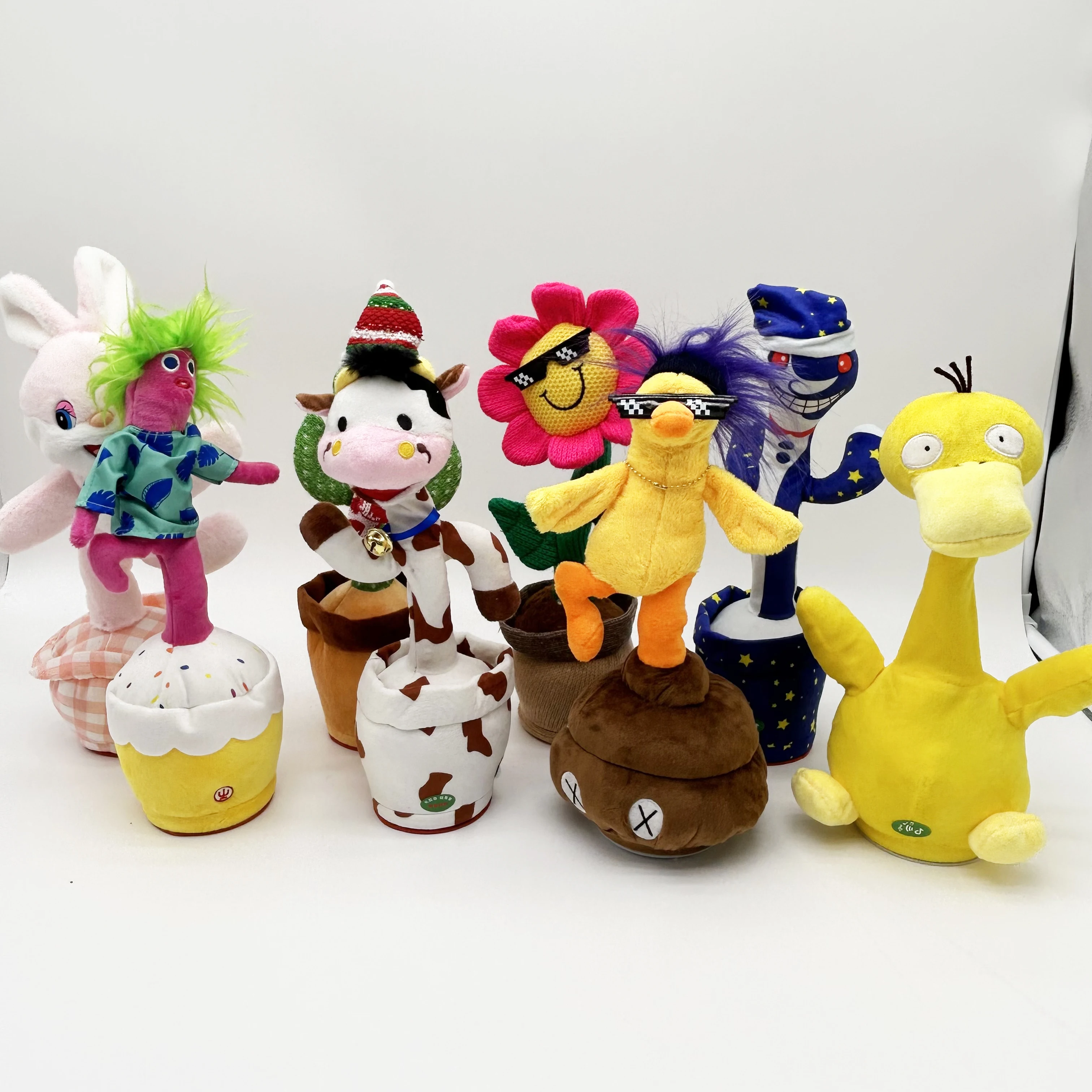 Hot sale product rechargeable with battery soft stuffed funny clown plush toy multifunction