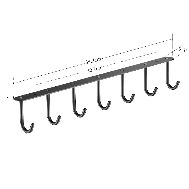 Lazy Bear Wholesale 304 Household Cabinet Bottom Plate Stainless Steel Hook Kitchen Bathroom Non Punched Hook Bracket