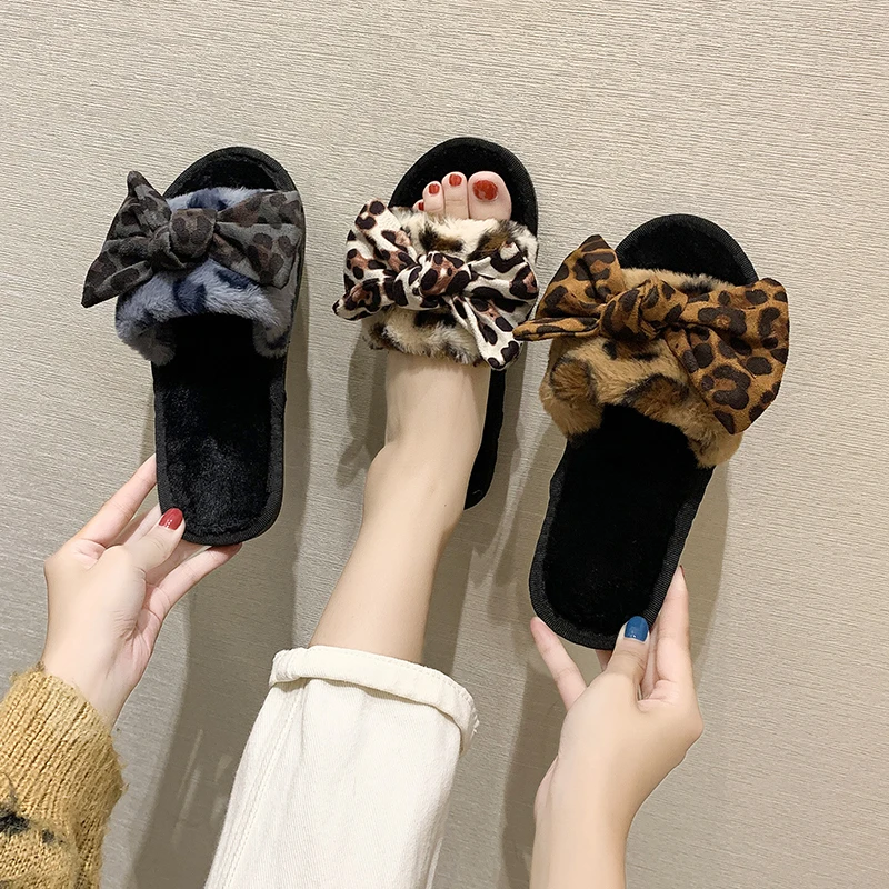 Latschen Slipper Hermez Leopard Slippers Brown Gym Autumn Shearling Aetisoft Dongguan Pam Girls Winter Animal Female