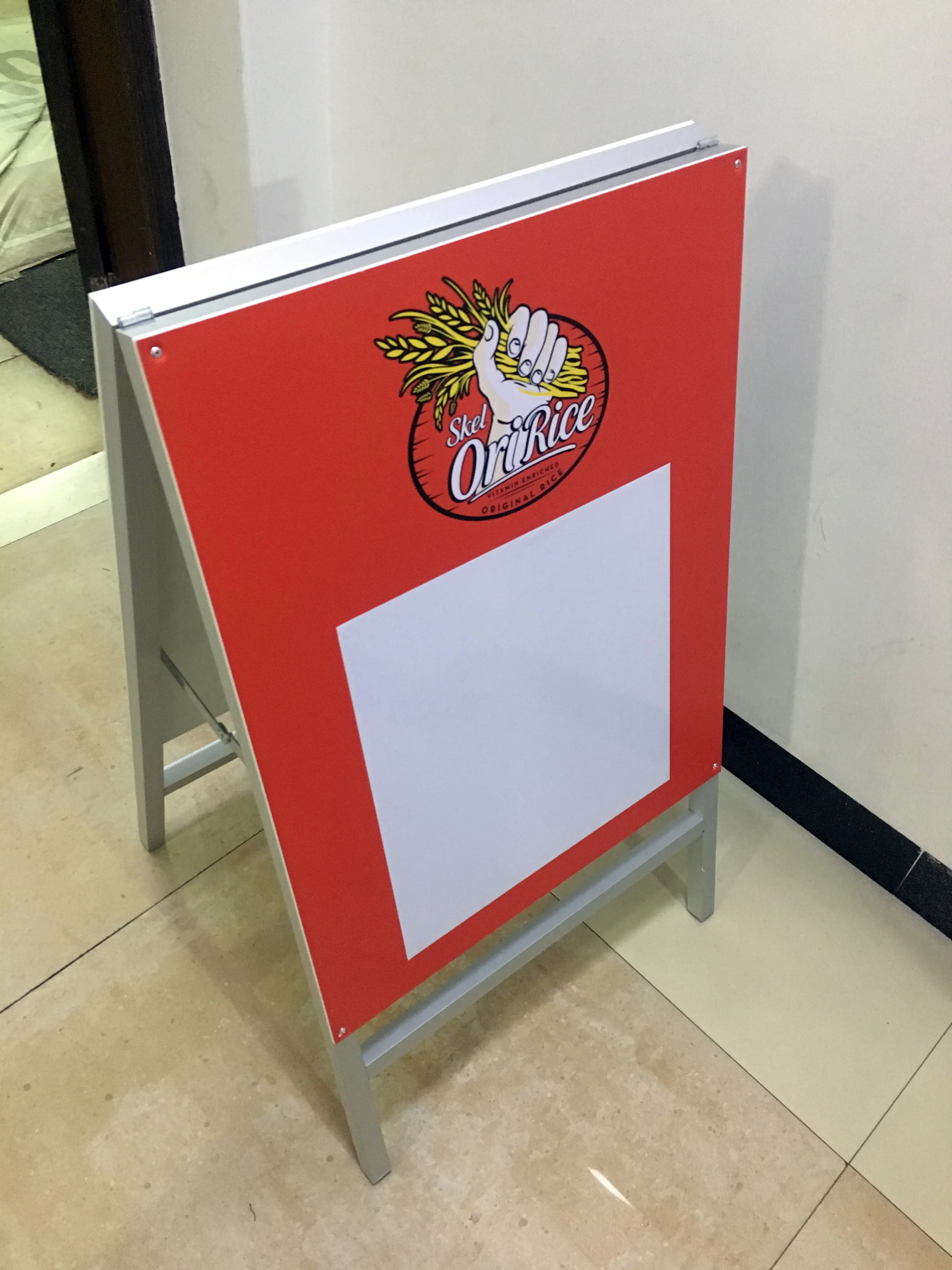 Double sided aluminum frame KT writing board flooring A frame advertising stand