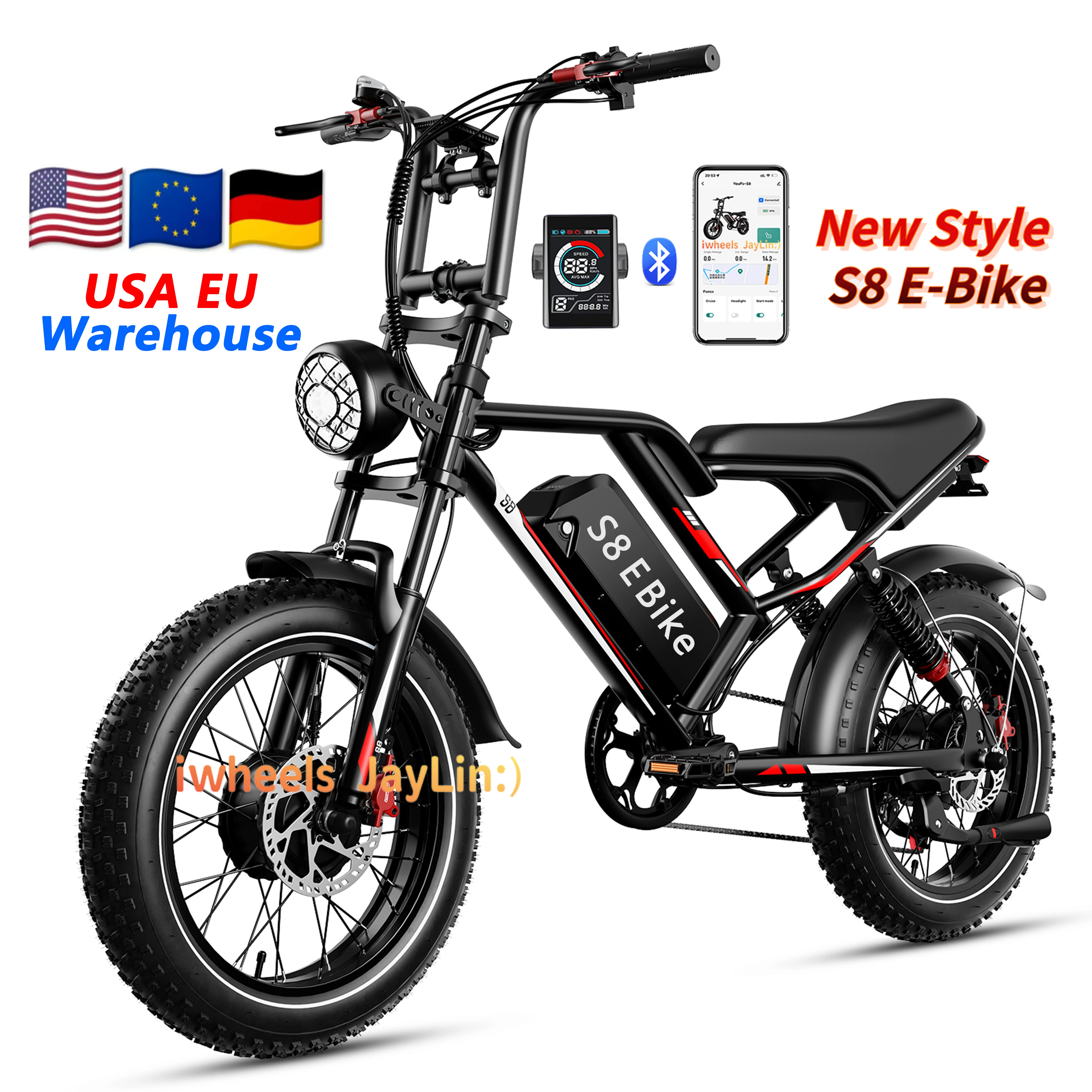 EU NL Stock 48 В Электрический фэтбайк 20 дюймов 250 Вт Netherlands Fietsen V8 V9 G60 городской велосипед 1000 дорожный Электронный Holland