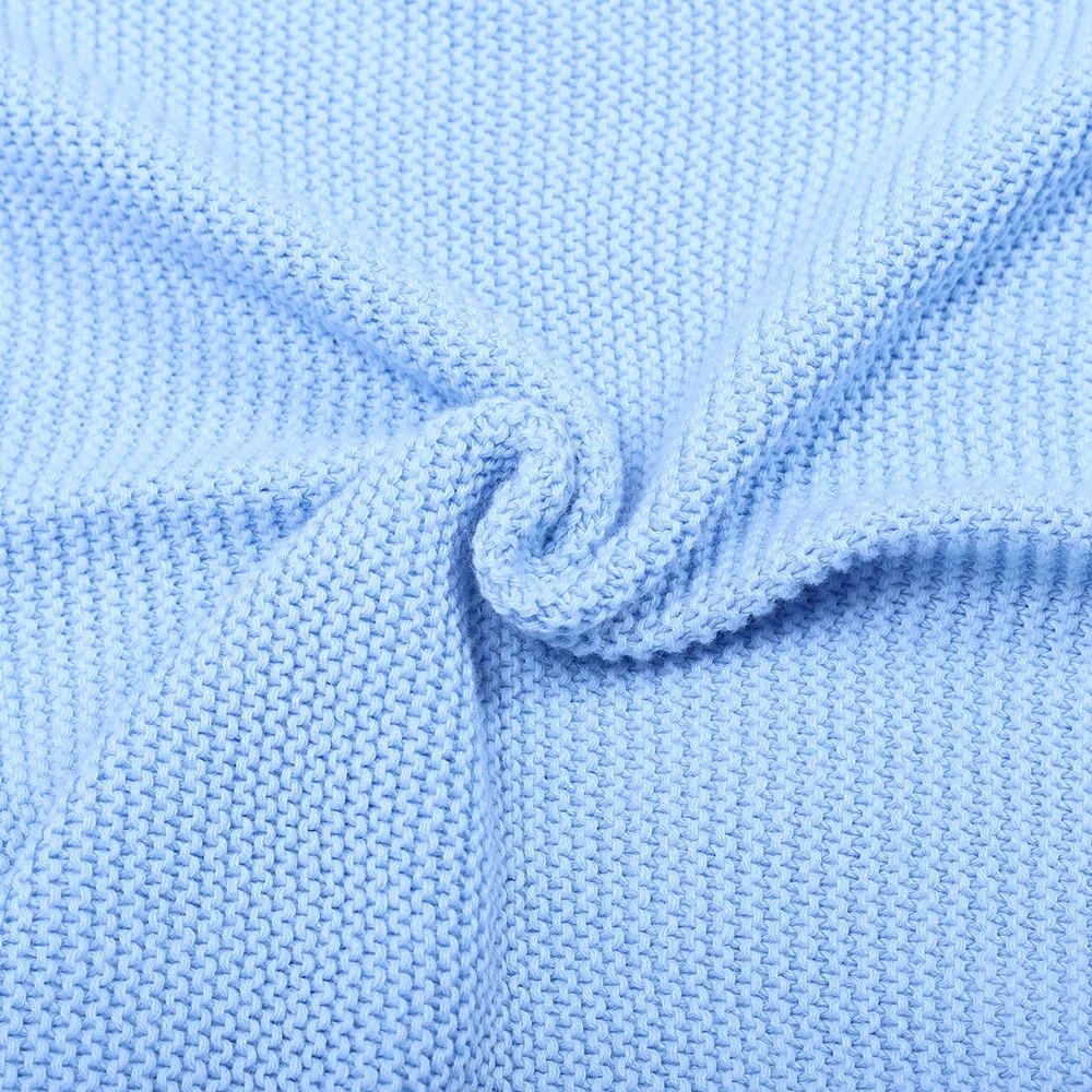 Bojay Wholesale Price Super Soft 100% Cotton 80*100cm New Type Knitted Baby Blankets for Newborns