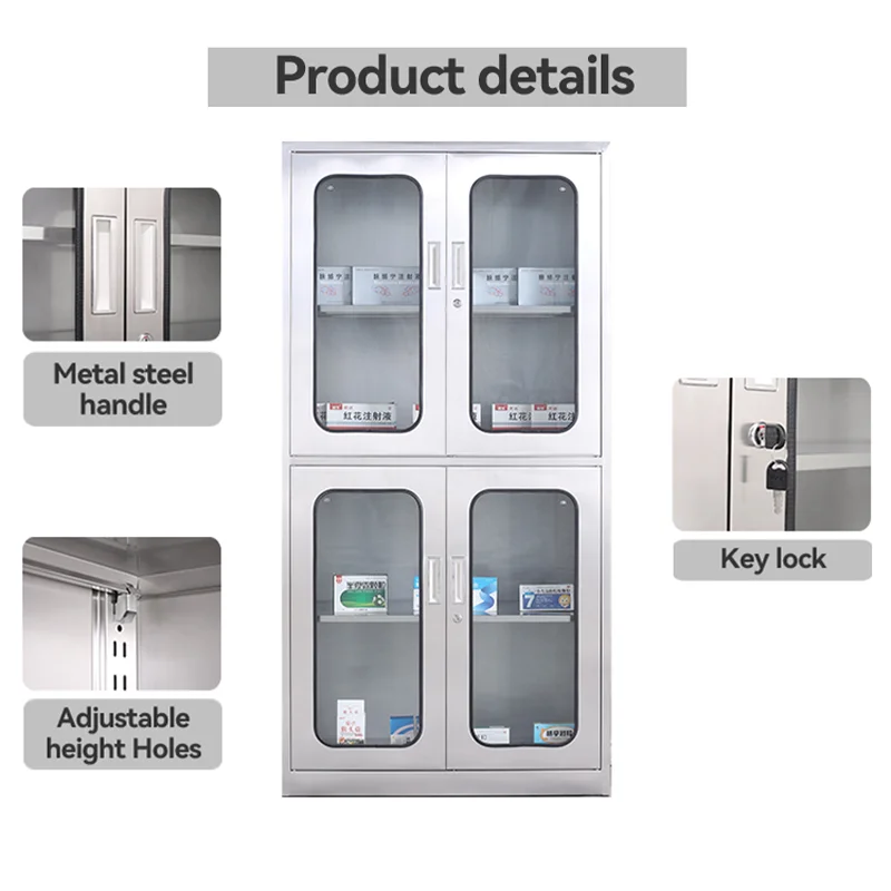 guangzhou manufacturer made metal steel stainless storage cabinet for pharmacy storage cabinets for hospital