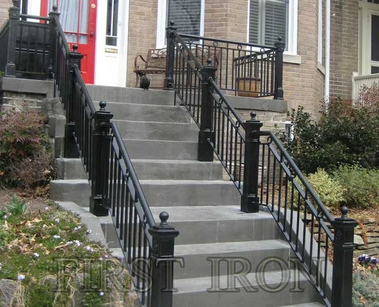 Outdoor deck porch railing waterproof anti rust wrought iron stair railings