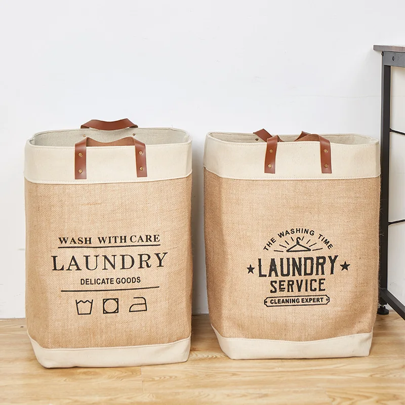 Jute fabric shopping bag moisture-proof large EVA compound simple modern handbag yellow bag