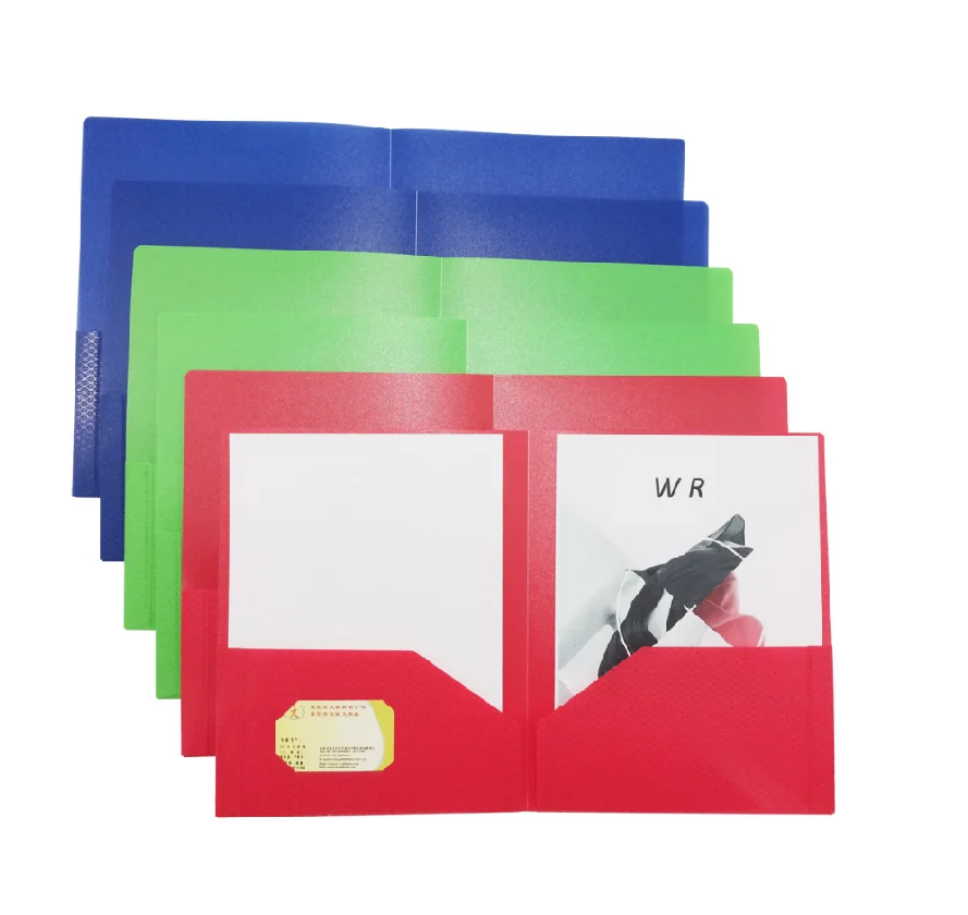 Custom PP Plastic Pockets File Folder for School Office Home Business 9.5*11.5 inch