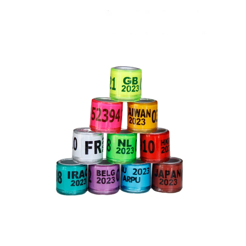 Custom Personalize Machine Making Durable Multicolor  100 Aluminium Plastic Racing Homing Pigeons Foot Leg Rings