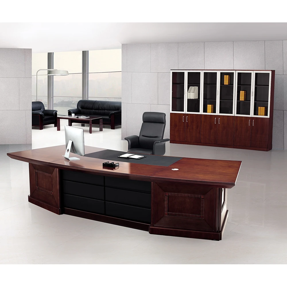 Factory directly selling working office manager/boss/ceo  desk solid wooden director computer desk customized green material