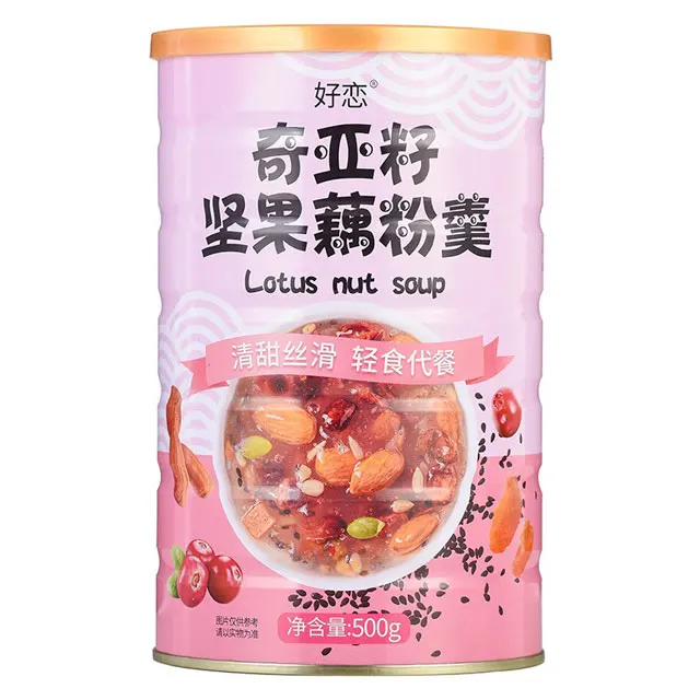 Natural health food factory wholesale supports customized nutritional breakfast Chia seed nut and lotus root powder soupg