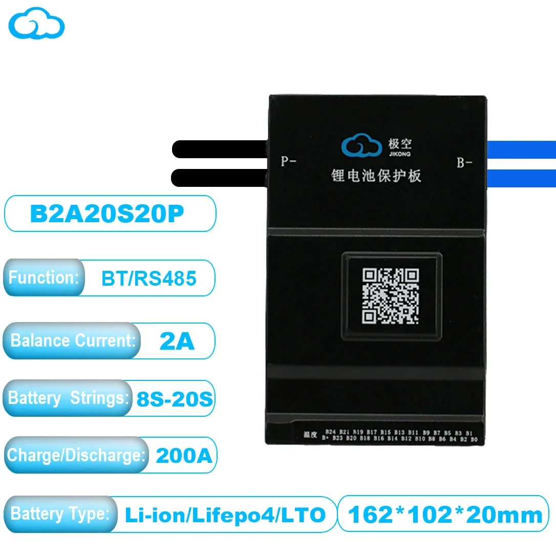 B2A20S20P JK Smart BMS Active Balance 8S 12S 13S 14S 16S 17S 20S 24S 60A 80A 100A 150A 200A 600A Lifepo4 Li-Ion Lto Battery