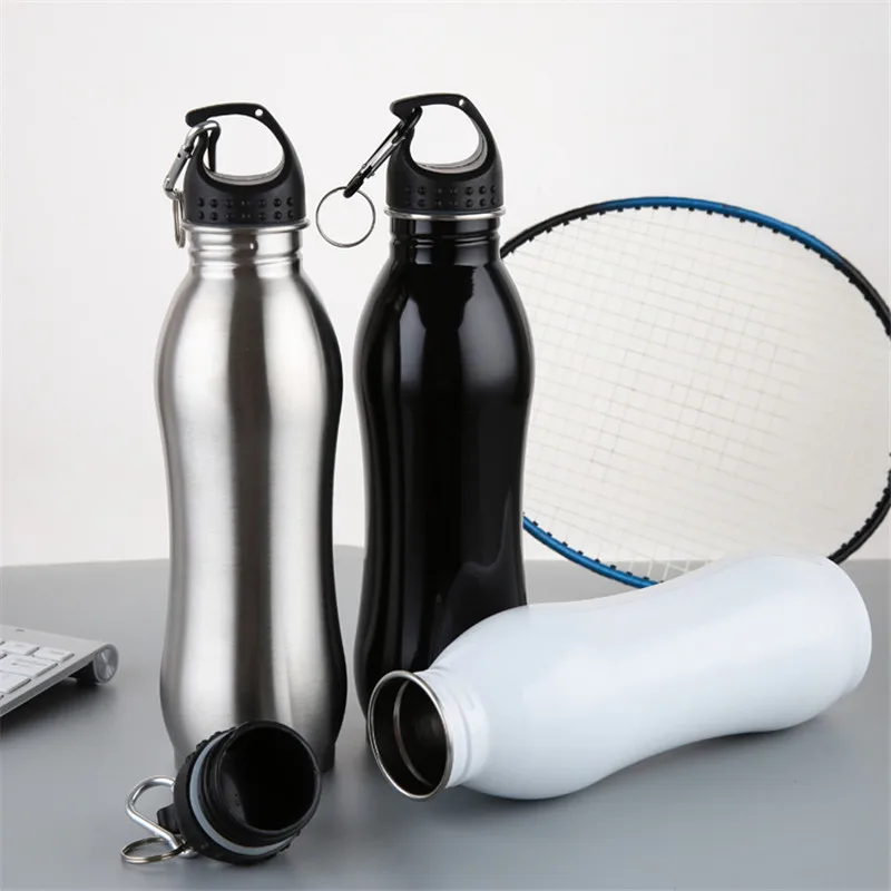 
750ML Bpa-free Customized Portable 304 Stainless Steel Sports Kettle Peanut Modeling Body Bottle With Mountaineering buckle 