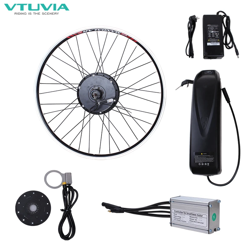 Vtuvia wholesale ebike conversion kit with 13Ah Li-ion battery 36V 500W  high speed rear drive brushless geared hub motor