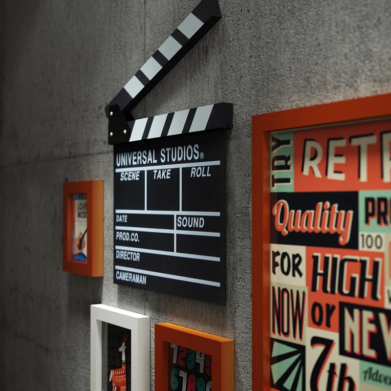 14 packs Retro clock Picture Frames Collage Set,  vintage Wall Gallery Kit for bar, PS Photo Frame Collage for Wall Home Decor