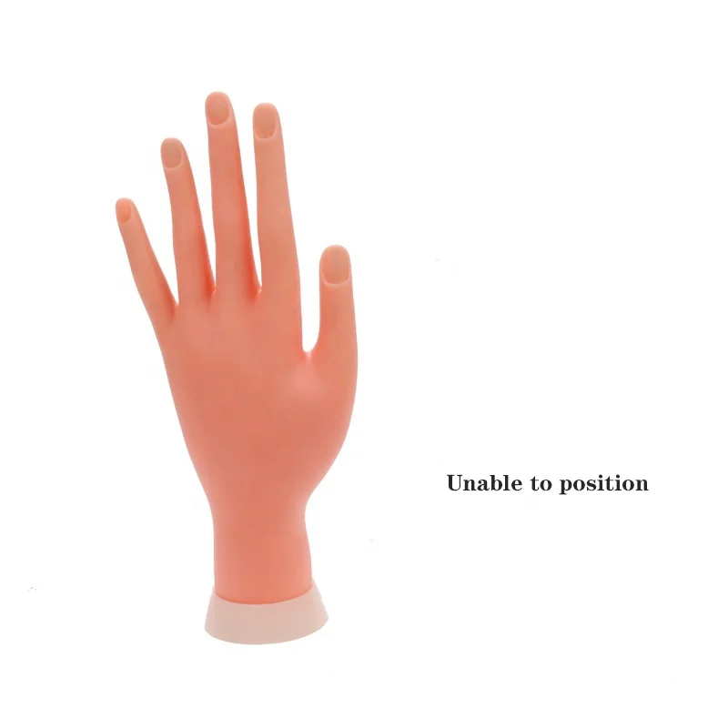 Nail Practice Hand Model Bendable Soft Prosthetic Plastic Flexible Training False Hand Mannequin Display Nail Practice Hand