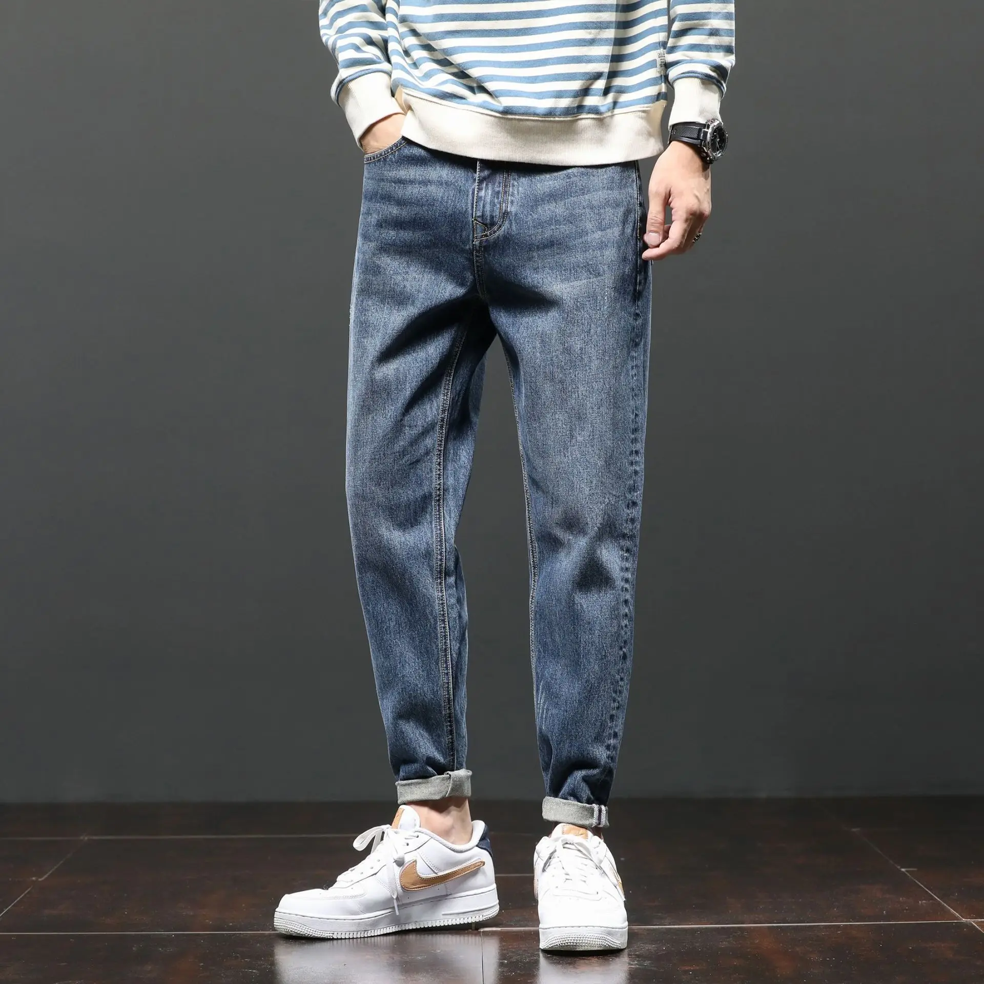 Blue Jeans Shorts Pant Men S Denim Jeans Softener Breathable Ripped Boys Casual JIN Custom Print Summer Cotton Spandex Picture