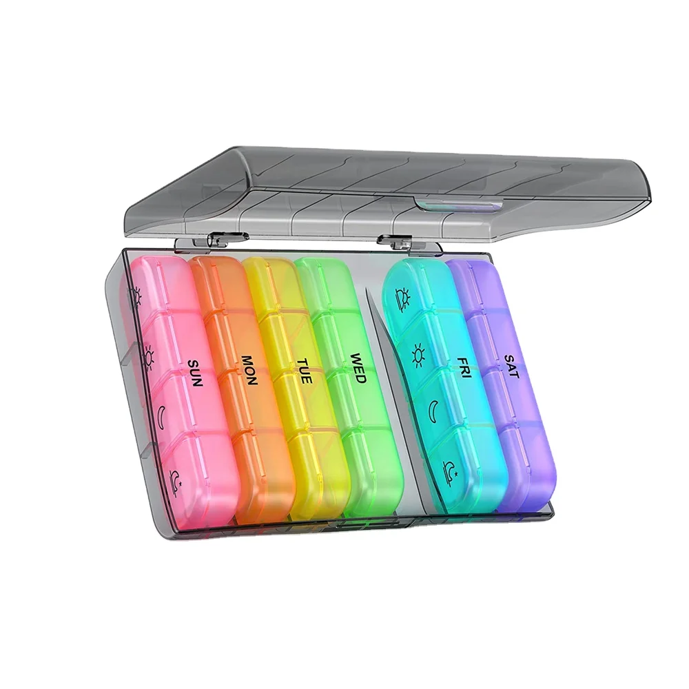 Monthly Pill Box am/pm Pill Organizer box for 7 Days 28 Compartments pill packaging box