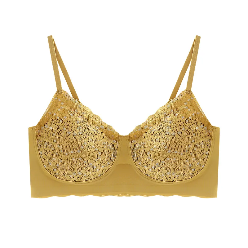 
Camisoles fancy bra Starry sky sling lace bra latex chest pad women seamless underwear traceless 