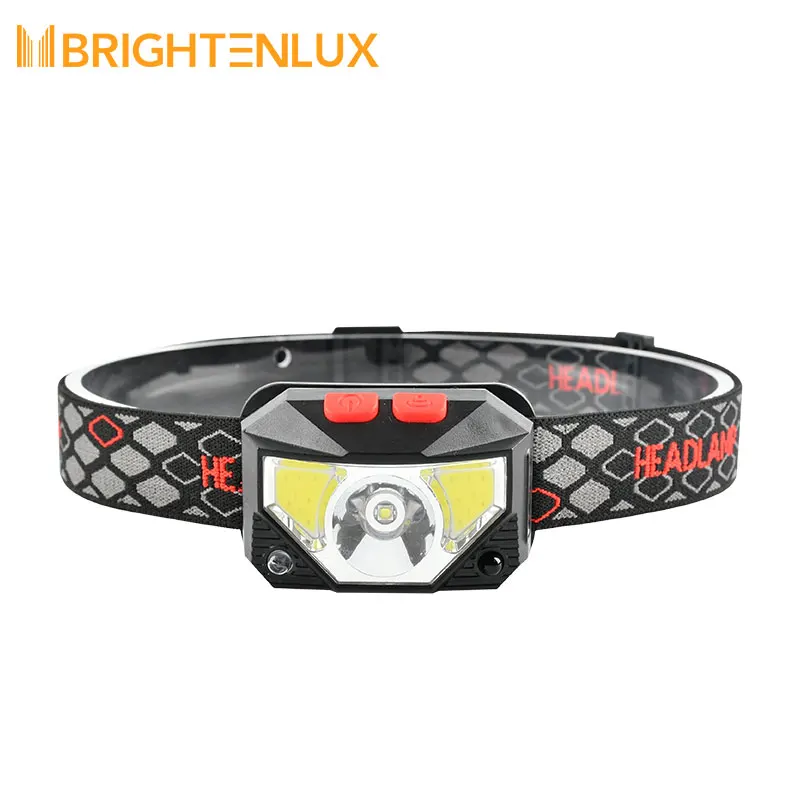 New Outdoor Lightweight Led Headlamp Usb Sensor Side cob Rechargeable Camping Headlamp