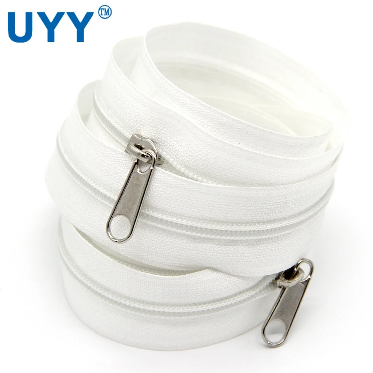 
UYY Plastic 3# Zipper Rolls Durable Nylon Zipper with Double Sliders 