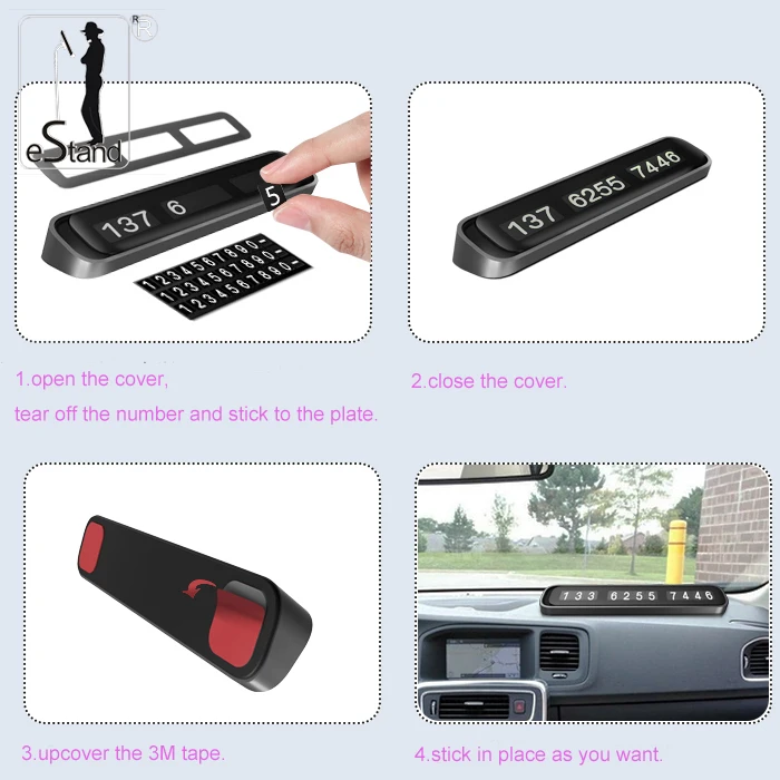 eStand BR29008 car temporary parking card telephone number card plate creative car inner accessories