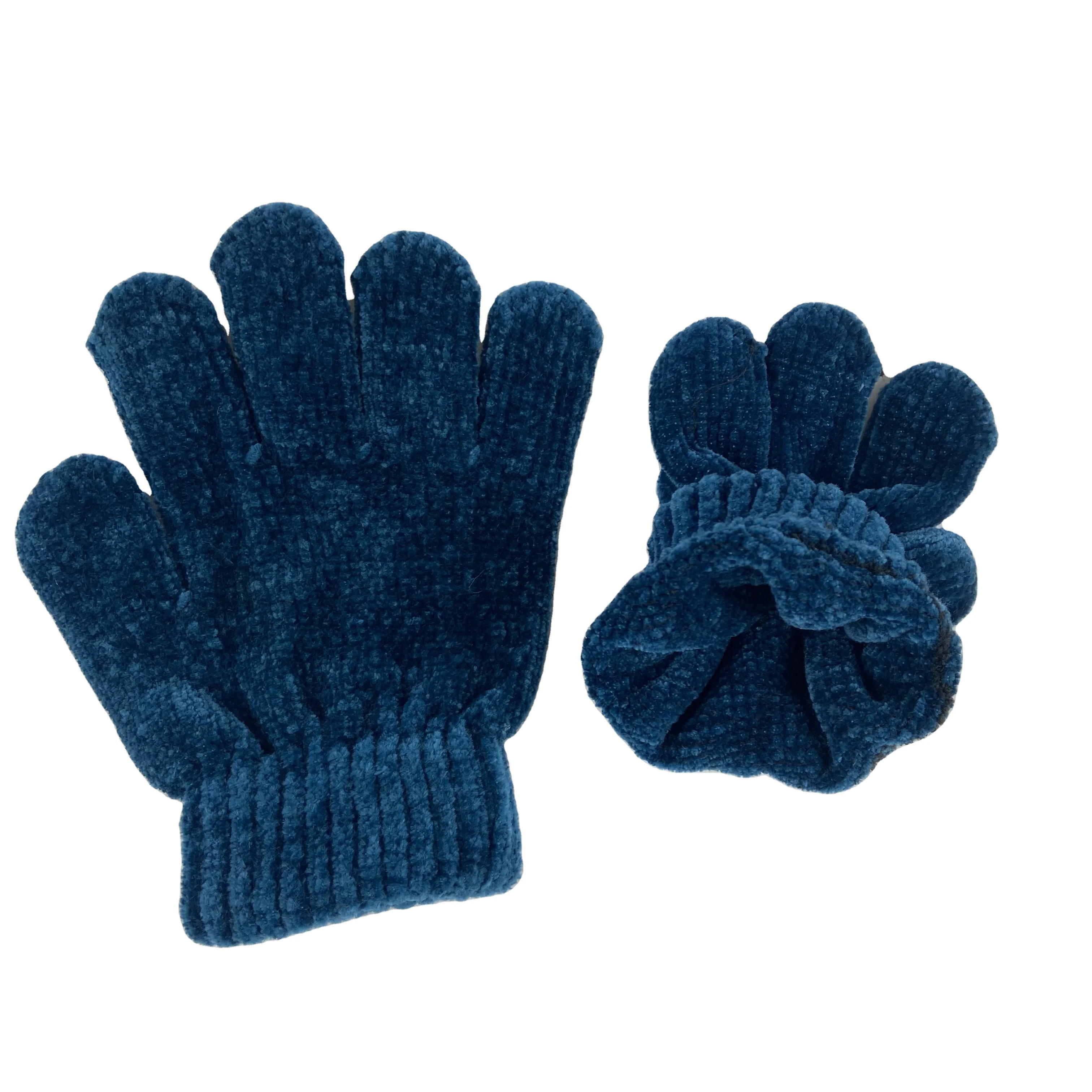 Высококачественные дешевые вязаные вельветовые варежки с индивидуальным логотипом, зимние теплые варежки унисекс с пальцами