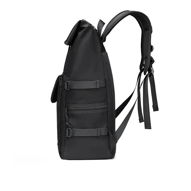 BSCI custom Luxury roll top backpack office computer bag laptop backpackp Leisure black nylon laptop unisex rolltop backpack
