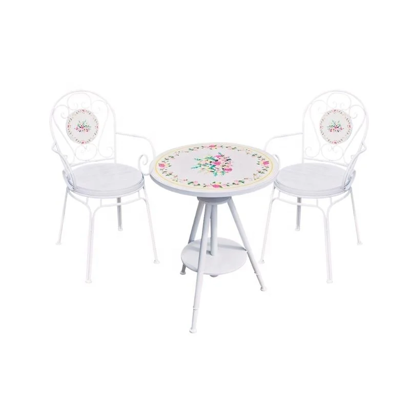New flower pattern warm color grid creative combination Mosaic table and chair