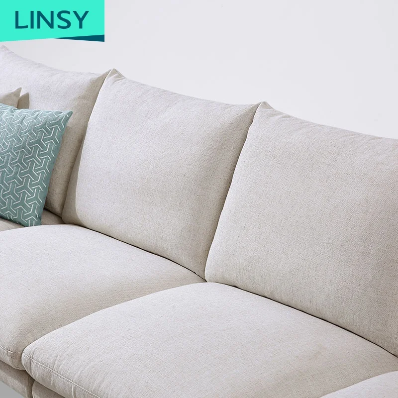 Nordic Modern Luxury French Linen Fabric Sectional Sofa Set Designs Living Room Furniture