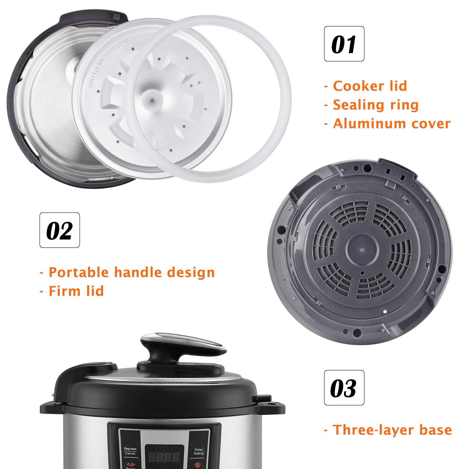 Low Prices Factory Wholesales Accessories Measure Cup Electric Multipurpose Smart Pressure Cooker Multi Functional For Kitchen