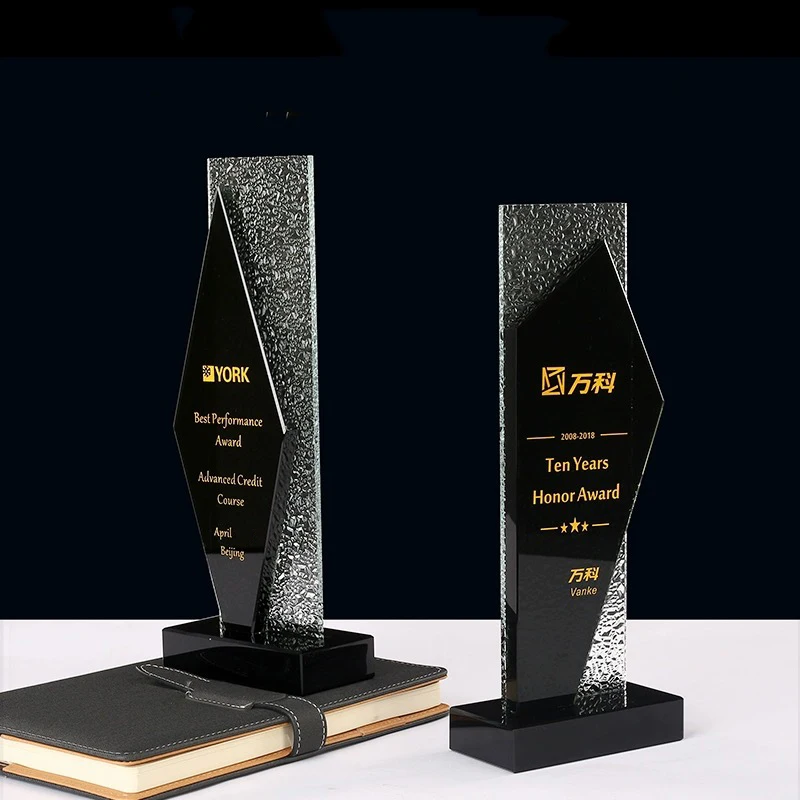 Newest Design Modern Black Crystal Trophy Award For Champion Gift