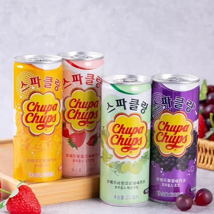 Korean imported food fruity soda grape strawberry cantaloupe mango carbonated drink 250mlx24